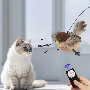 Jouet pour chat éducatif moderne rechargeable par USB, style dessin animé, avec design en peluche, respectueux de l'environnement, télécommande, pour intérieur, fournitures pour animaux de compagnie - Product Image 6