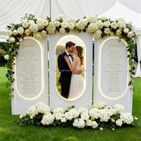 Panneau de bienvenue moderne multi-panneaux en PVC, support autoportant pour toile de fond, panneau de décoration d'entrée de mariage imprimé sur mesure
