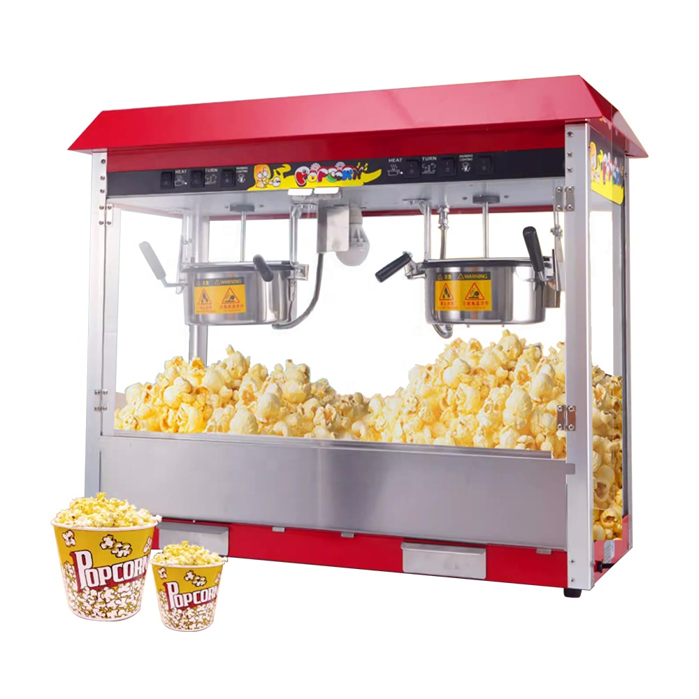 Macchina elettrica di lusso per Popcorn a doppia pentola 6 OZ * 2 commerciale di grandi dimensioni per il Cinema