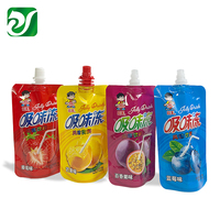 Sacs de gelée d'usine Emballage de jus en plastique nylon mylar Pochette à bec verseur imprimée personnalisée Doypack