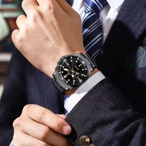 Orologio da uomo POEDAGAR di alta moda, impermeabile, luminoso, con <span class=keywords><strong>calendario</strong></span>, in acciaio inossidabile, al quarzo, da polso, per affari. - Product Image 5