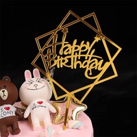 10 Stück Acryl karte Alles Gute zum Geburtstag Cake Topper für Kuchen Dekoration Vatertag Muttertag Acryl Cake Topper