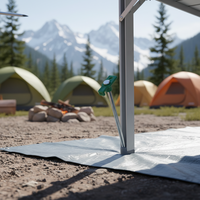 Auvent de toit de véhicule tout-terrain 4x4 en tissu ripstop, auvent latéral rétractable avec poteaux renforcés pour SUV, Jeep, camping