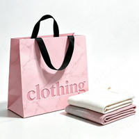 Sacs d'emballage pour vêtements de luxe, laminés, écologiques, recyclables, résistants, avec logo personnalisé, sacs de shopping avec logos