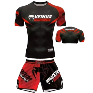 Ensemble de vêtements de sport pour hommes, femmes et enfants, t-shirt de gym, tenue d'entraînement de boxe, ensemble de vêtements de sport MMA, vêtements de fitness - Product Image 1