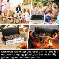 Mini grilles de barbecue portables pliantes carrées pour le jardin, la randonnée en famille, pour le camping et l'extérieur