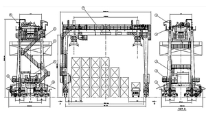 رافعة جسرية متحركة على الأرض من نوع كوانغشان RTG 7+1 مع ونش كهربائي للاستخدام في المجمعات اللوجستية والموانئ البحري - Product Image 6