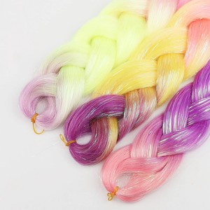 Jumbo Bím Tóc mở rộng 24inch tổng hợp Ombre bện tóc đầy màu sắc tóc cho cô gái điên tóc ngày Bím Tóc DIY - Product Image 6