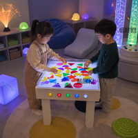 Table sensorielle lumineuse pour enfants d'intérieur, équipement Snoezelen, table de jeu avec sable et lumières LED changeantes de couleur