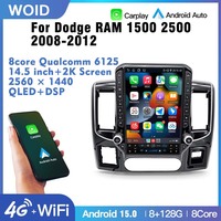 Radio para Auto STWEI de 14.5'' con Android 15 para Dodge RAM 1500 2500 2008-2012, Reproductor Multimedia Estilo Tesla, Carplay Inalámbrico, Estéreo para Auto