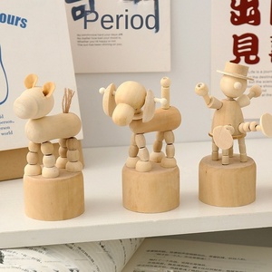 Đồ thủ công bằng gỗ thân thiện với môi trường, khắc họa tiết động vật tự làm, gỗ Schima Superba màu tự nhiên, dùng trang trí bàn học mẫu giáo và nhà cửa - Product Image 3