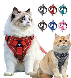 Ensemble harnais et laisse réglable pour chat léger et résistant aux fuites Harnais réfléchissant en maille respirante 3D pour petits chiens et chats - Product Image 1
