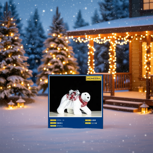 Homeera Christmas Polar Bear Figurine 5-5.9in Matte Finish Indoor Decoration Living Room Decor - Product Image 2