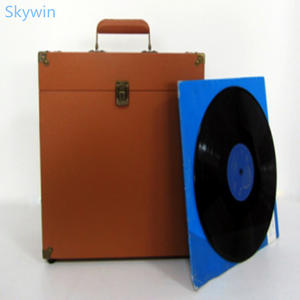Boîte de rangement pour disques vinyles Skywin 345X150X370MM MDFPVC, support CD pour 30 grands disques - Product Image 2