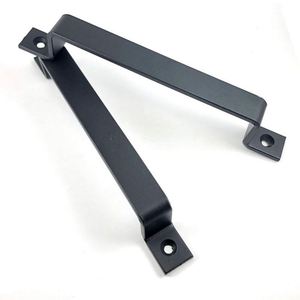 WEKIS <b>10</b>" <b>12</b>'' Matte Black Frosted Modern Barn Door Handle Pull Set Steel Hardware for Warehouse Workshop Apartment Sliding - Product Image 3