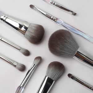 Ensemble de pinceaux de maquillage professionnels, <span class=keywords><strong>Transparent</strong></span>, 9 visages, poignée en cristal, paillettes synthétiques transparentes, luxe Vegan Bling - Product Image 2