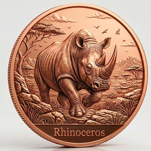 Moneta in Rame Puro 999 da 1 oz con Animali Africani, Qualità da Collezione, Rilievo 3D Personalizzabile - Product Image 4