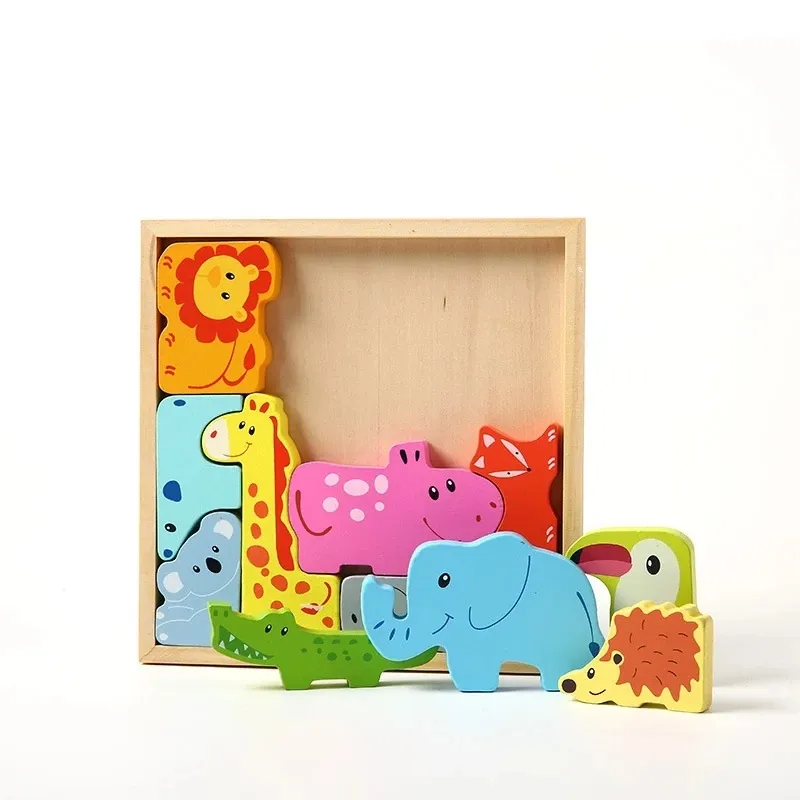 Детские материалы по методике Монтессори, 3D головоломки, деревянные животные, умная доска, строительные блоки, головоломки по методике Монтессори, развивающие игрушки для детей