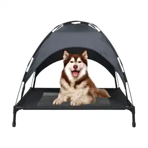 キャノピー傘ペットテント付き屋外カスタムロゴ防水高架布猫犬用ベッド