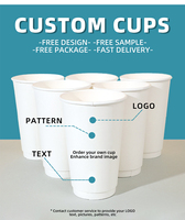 Fournitures d'usine Logos personnalisables tasses à café blanches/noires de 8/10/12/16 onces, tasses à café à double papier peint jetables épaissies