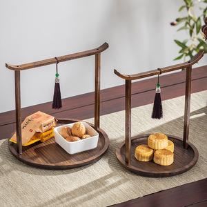 Chinese Retro Style Bamboo <b>Tray</b> With Handles Tea And Snack Plate For Teahouse Home Use Solid Color 038 - Product Image 2