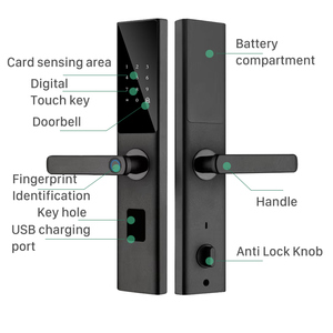 Cerradura Inteligente para Puerta Z12, Seguridad para el Hogar, WiFi, Digital, Biométrica, Código, Tarjeta RFID IC, Huella Dactilar, Compatible con Tuya Smart - Product Image 3