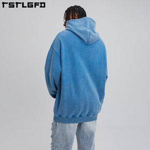 Sweats à capuche vintage personnalisés 100% coton, poids lourd, délavés à l'acide Pull court à capuche en coton biologique pour hommes - Product Image 6