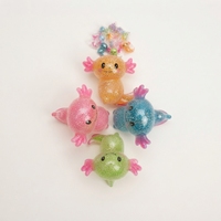 Jouet Axolotl Squishy Anti-Stress Scintillant, Jouet Sensoriel Animal Mignon pour Enfants et Adultes - Vente Flash