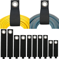 Sangles de rangement robustes à double face avec logo et taille personnalisés, attaches extensibles en polyester/nylon, organisateur à boucles et crochets