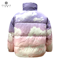 Haute qualité Simple décontracté blanc canard doudoune pour femmes nuage imprime lettre imprime dames manteau bouffant avec un col montant