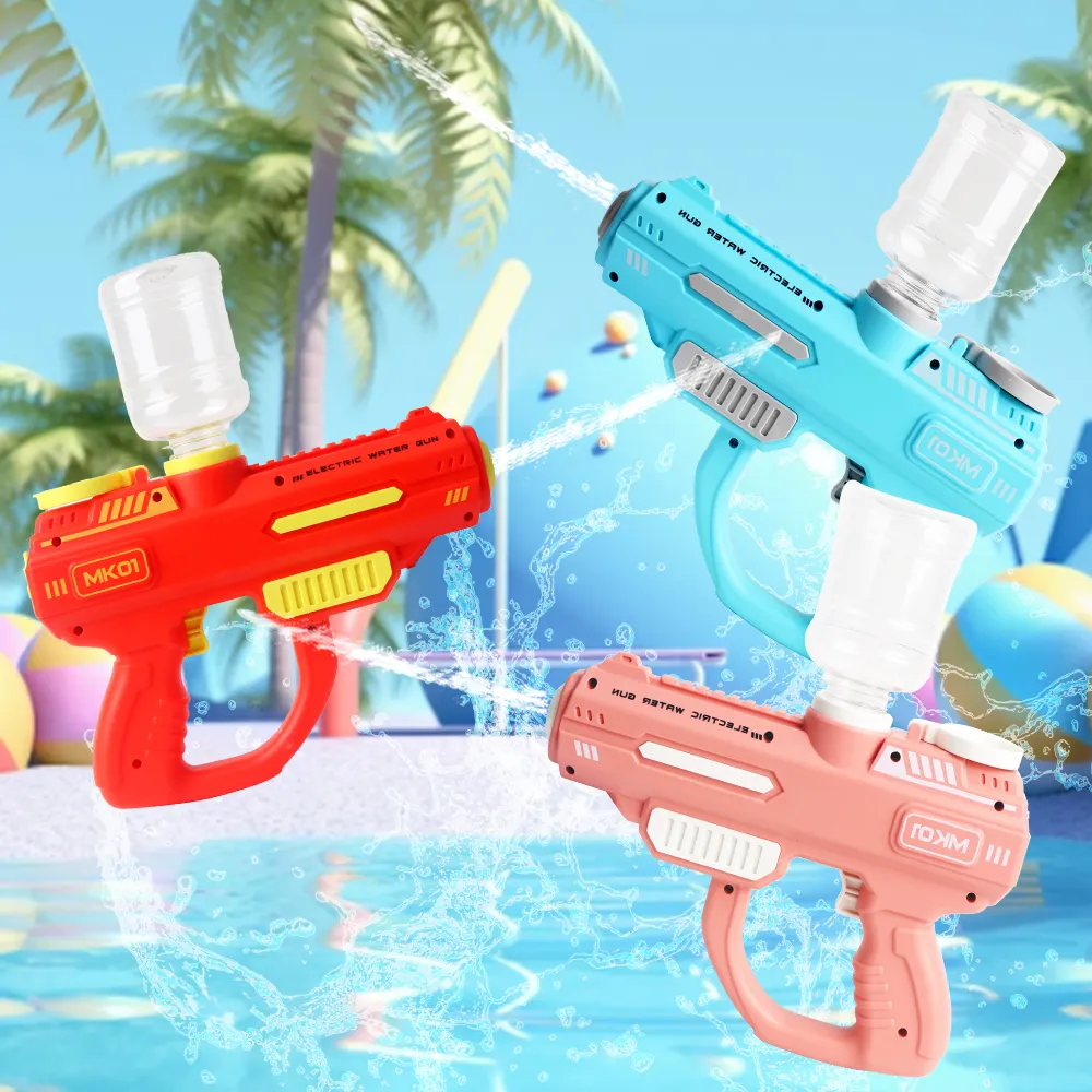 Pistola de água elétrica para crianças, pistola de água totalmente automática para piscina, brinquedo de verão ao ar livre, ideal para festas e jogos