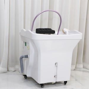 High Quality White <b>Portable</b> Shampoo Basin Barber Shop Movable Shampoo Sink Head Spa Equipment - Product Image 1