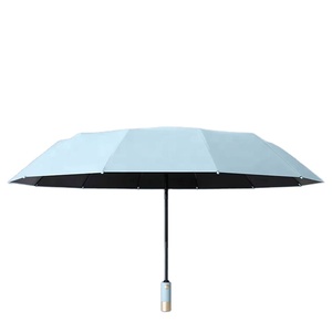 Parapluies en fibre de verre haut de gamme, luxueux, entièrement automatiques, à trois plis, 12 baleines, diamètre ouvert 105 cm, personnalisables en usine, pour cadeaux d'affaires - Product Image 4