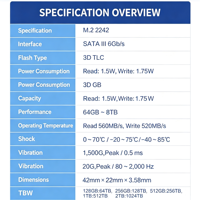 SSD M.2 2242 SATA III personnalisable, conception anti-vibration pour le développement de systèmes de stockage vidéo compacts Mini NVR