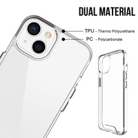 Coque hybride transparente fine antichoc pour Apple iPhone 13 / 13 Pro Max, coque arrière en TPU et PC, Space Case