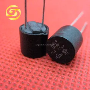 SR-5F-5A F5A 250V BUSS Fuse Round Fuse 8*8mm Cylindrical 5A F5A 5 Ampere Fast Blowing Black New and Original