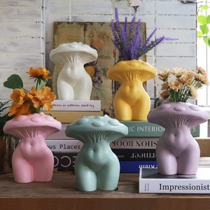 Champignon Corps féminin <span class=keywords><strong>Vase</strong></span> excentrique Unique Cute and Funny Boho Mushroom Butt <span class=keywords><strong>Vase</strong></span> for Flower Modern Home Esthétique for Decorating - Product Image 1