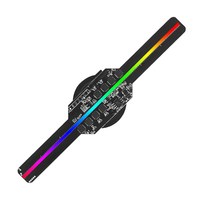 Mini Proyector de Ventilador Holográfico 3D Cuadrado con Cubierta, Control por Aplicación Móvil, Ventilador LED Portátil, Pantalla Holográfica 3D en Estuche