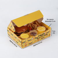 Boîte d'emballage personnalisée pour restauration rapide, boîte à compartiments pour shawarma, doner kebab, wraps, boîte de partage, boîte à sauce piquante, boîte repas à emporter