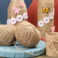 Chaîne de jute 100% fil de sisal de chanvre naturel 50m fil de cordon de boule toile de jute ficelle de corde torsadée pour bricolage décor ficelle tressée à la main