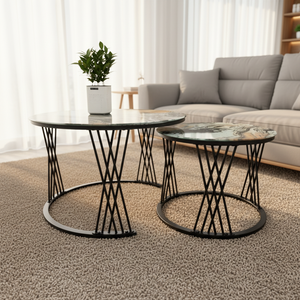 Tavolino da Caffè con Struttura <span class=keywords><strong>in</strong></span> Metallo e Piano <span class=keywords><strong>in</strong></span> <span class=keywords><strong>Vetro</strong></span>, Design Speciale, per Arredamento Casa e Hotel - Product Image 5