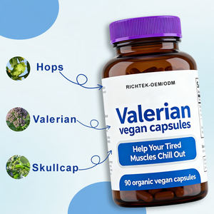 Suplementos de Cápsulas de Extrato de Valeriana Orgânica de Alta Qualidade Feitos com Extratos Herbais Naturais, Sem OGM e Sem Glúten - Product Image 2
