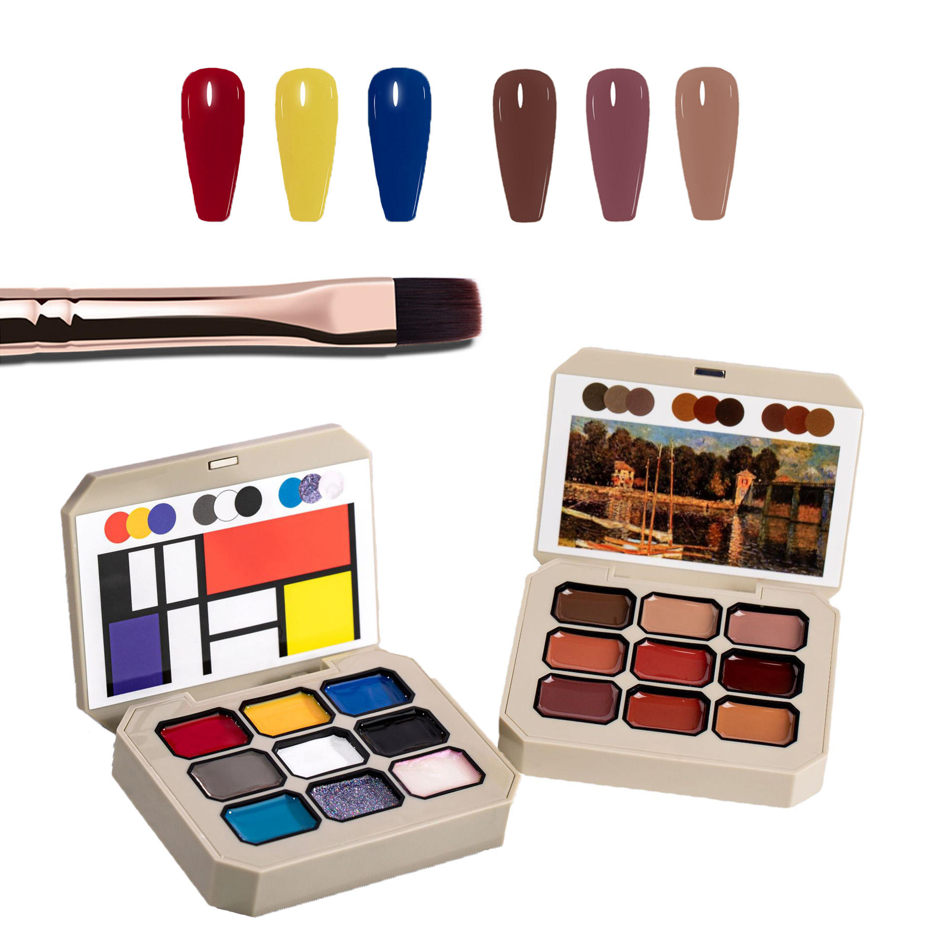 Nail Salon Mini Portable Soak Off 9 In 1 Colors Pudding Mud Nail Gel Paint Soild Cream UV Gel Polish Palette