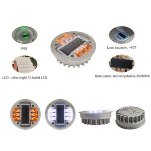 Aluminum Alloy PC <strong>Cover</strong> Strong Pressure Resistance Load 40T Solar <strong>Rad</strong> Stud Lights Marker Embedded Highway Led Solar Road Stud - Product Image 5