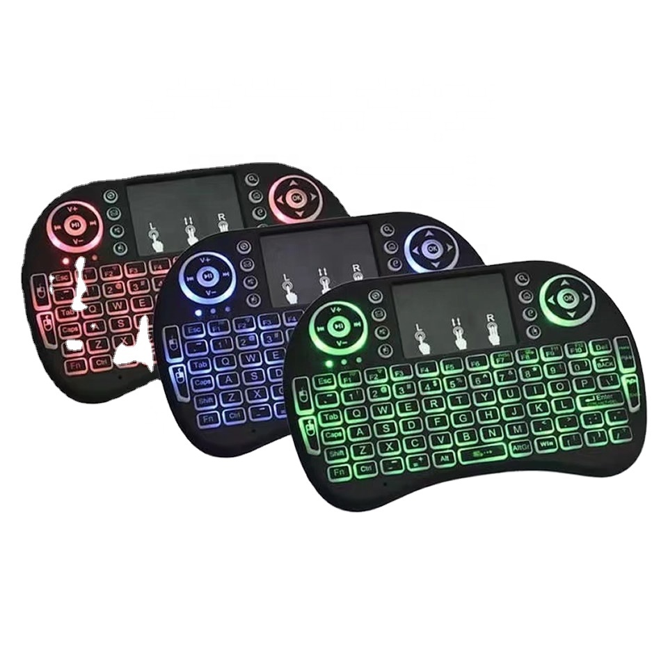 Цветная мини беспроводная клавиатура i8 с подсветкой, пульт дистанционного управления для smart tv и android tv box, беспроводная клавиатура i8