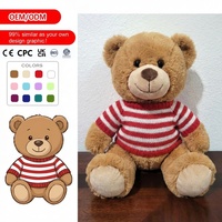 Peluche Zombie Bleue Personnalisée avec Chemise Rayée et Doublure en Maille pour Anniversaire, Poupée en Peluche Rembourrée