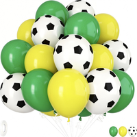 Ballons confettis en caoutchouc imprimés football de 12 pouces, décoration de fête, arche, noir, vert, blanc, biodégradable, 30 pièces
