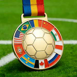 Médailles personnalisées en laiton sur le thème <span class=keywords><strong>du</strong></span> sport, décorations artisanales pour la maison, cadeaux et souvenirs pour les fans de football et les champions de ligue - Product Image 3