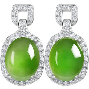 Boucles d'oreilles en jaspe et jade naturel Hotan, en argent S925, design original, bijoux pour femmes, accessoires féminins simples et à la mode, D1109 - Product Image 5