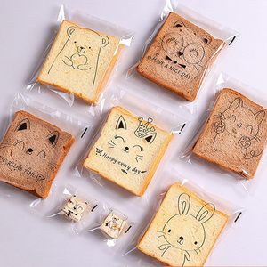 Bolsas de embalaje para pan con estampado animal, bolsa transparente de calidad alimentaria de 5,9x7,1 pulgadas para almacenamiento de galletas, donuts y tostadas - Product Image 2